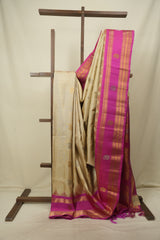 Beige Gadwal Silk Saree - SRBGSS663