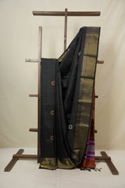 Black Mulberry Silk Saree - SRBMSS05