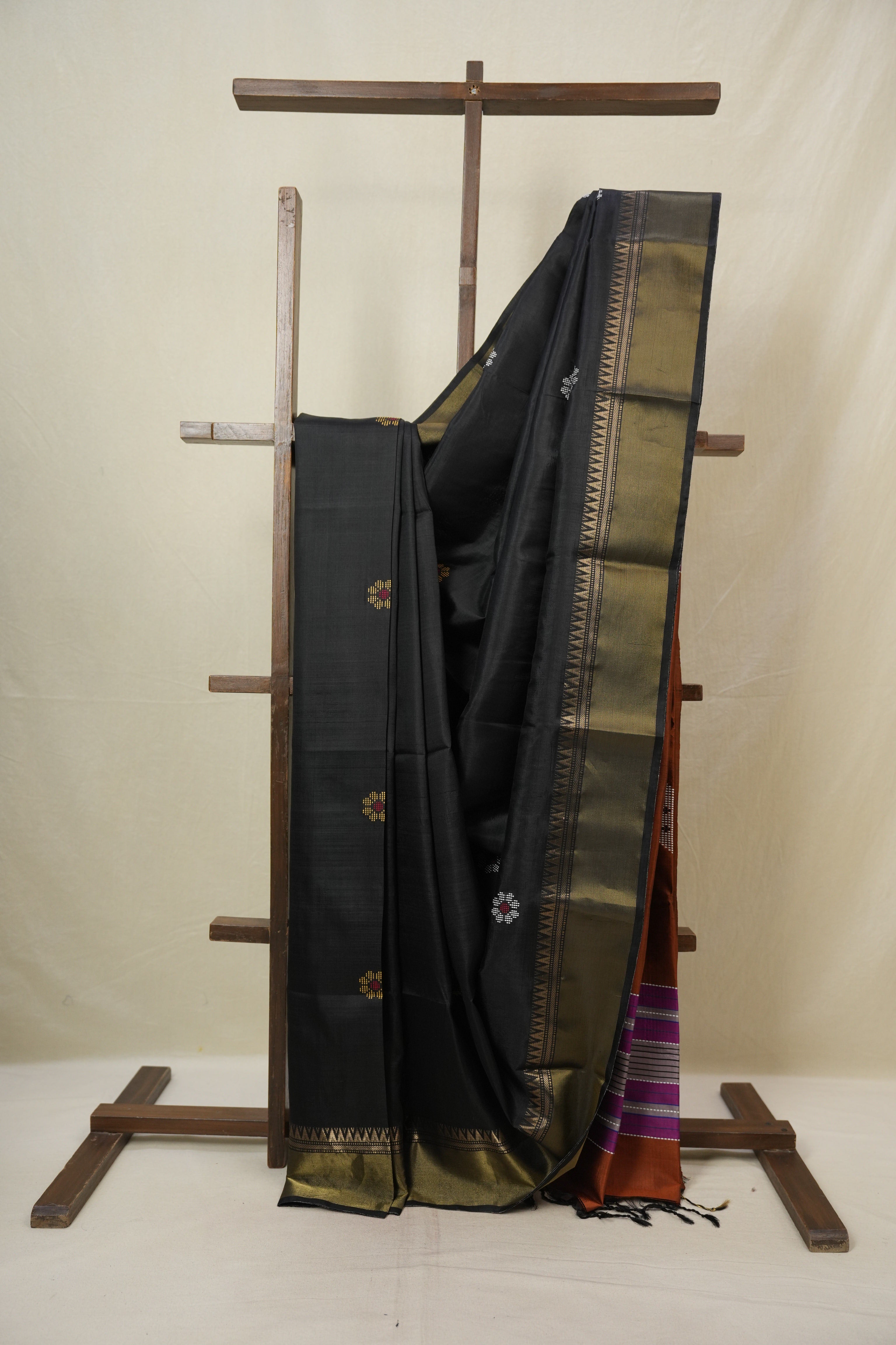 Black Mulberry Silk Saree - SRBMSS05