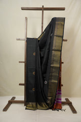 Black Mulberry Silk Saree - SRBMSS05