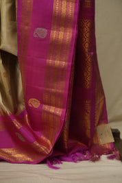 Beige Gadwal Silk Saree - SRBGSS663