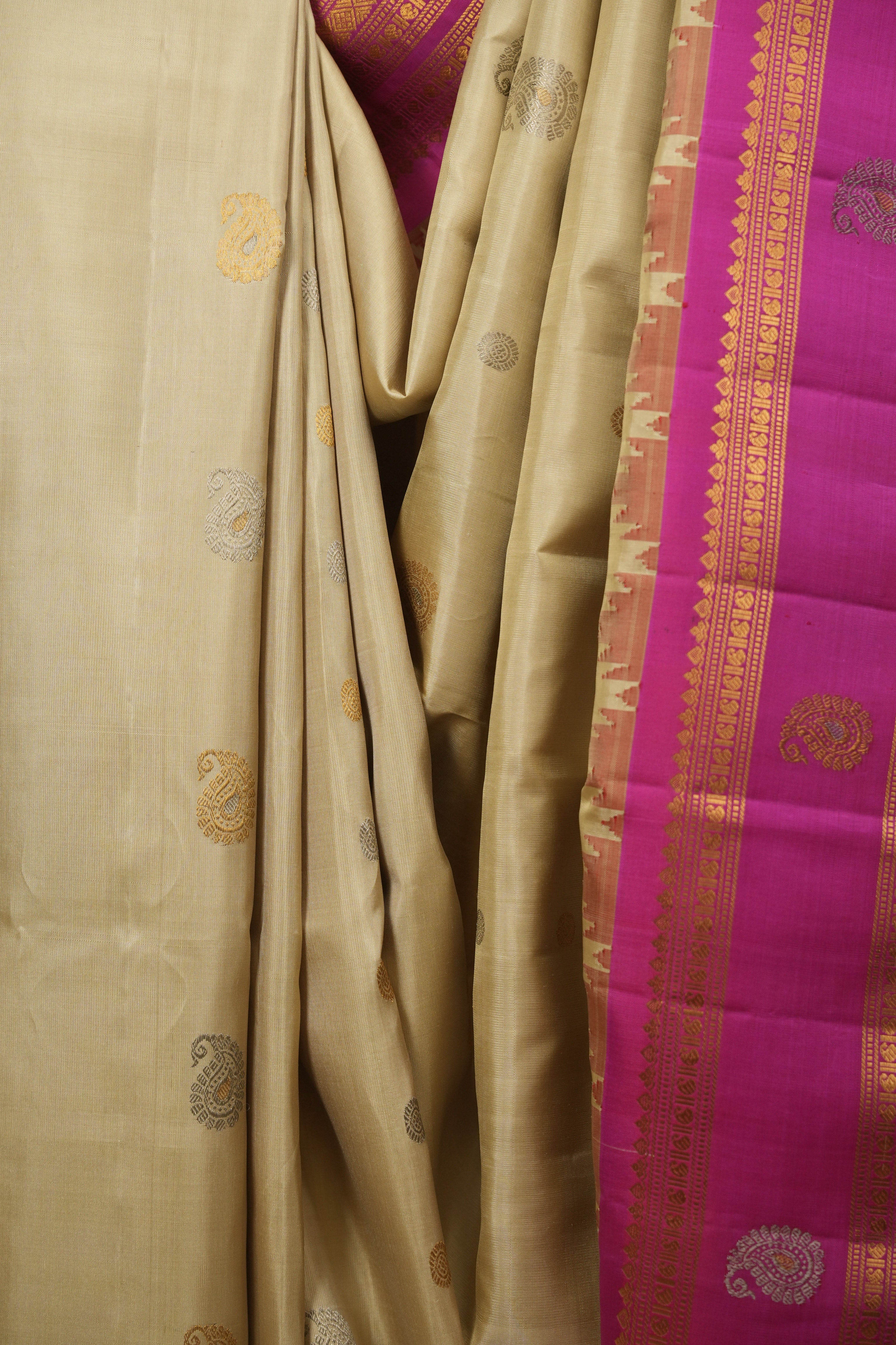 Beige Gadwal Silk Saree - SRBGSS663