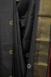 Black Mulberry Silk Saree - SRBMSS05