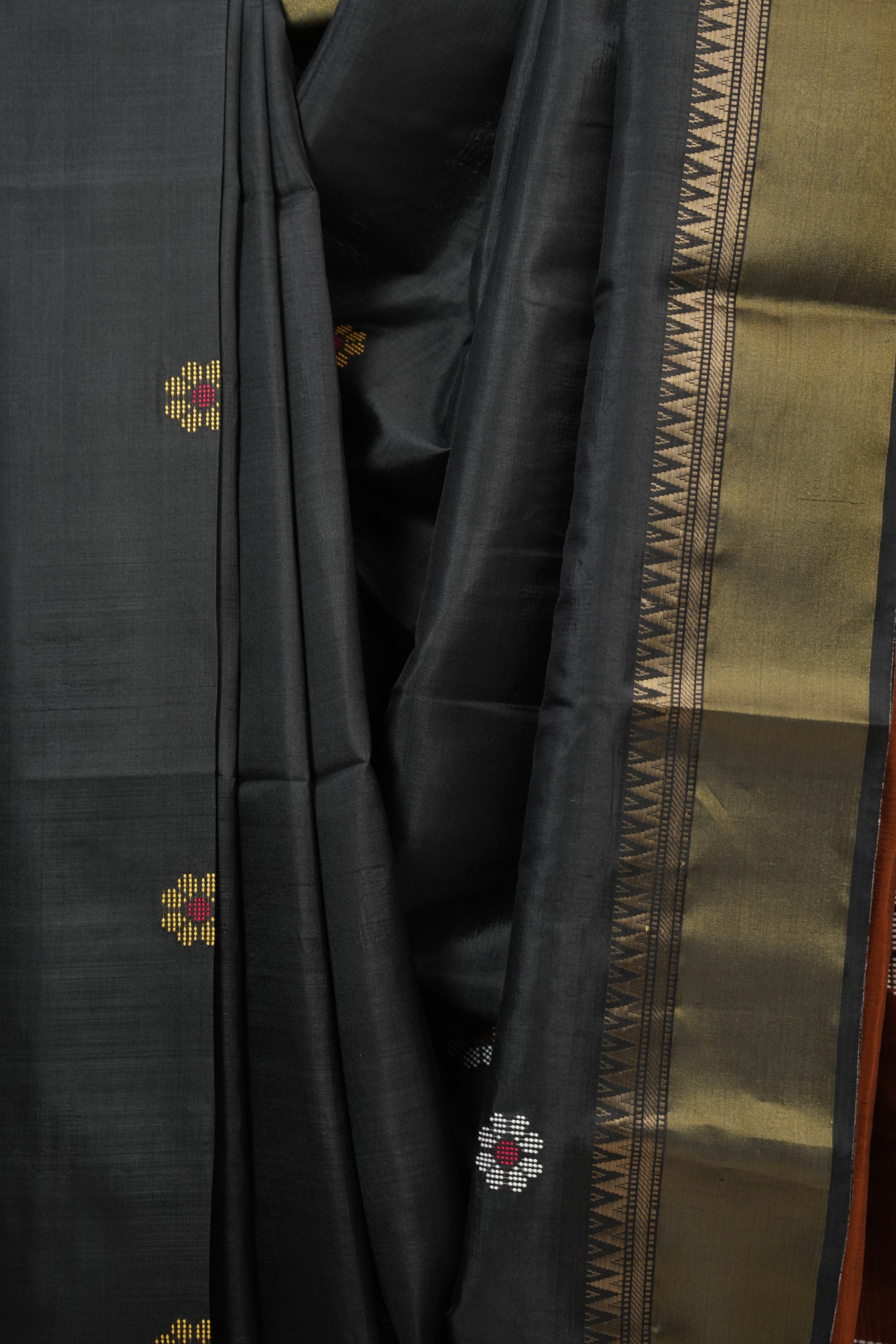 Black Mulberry Silk Saree - SRBMSS05