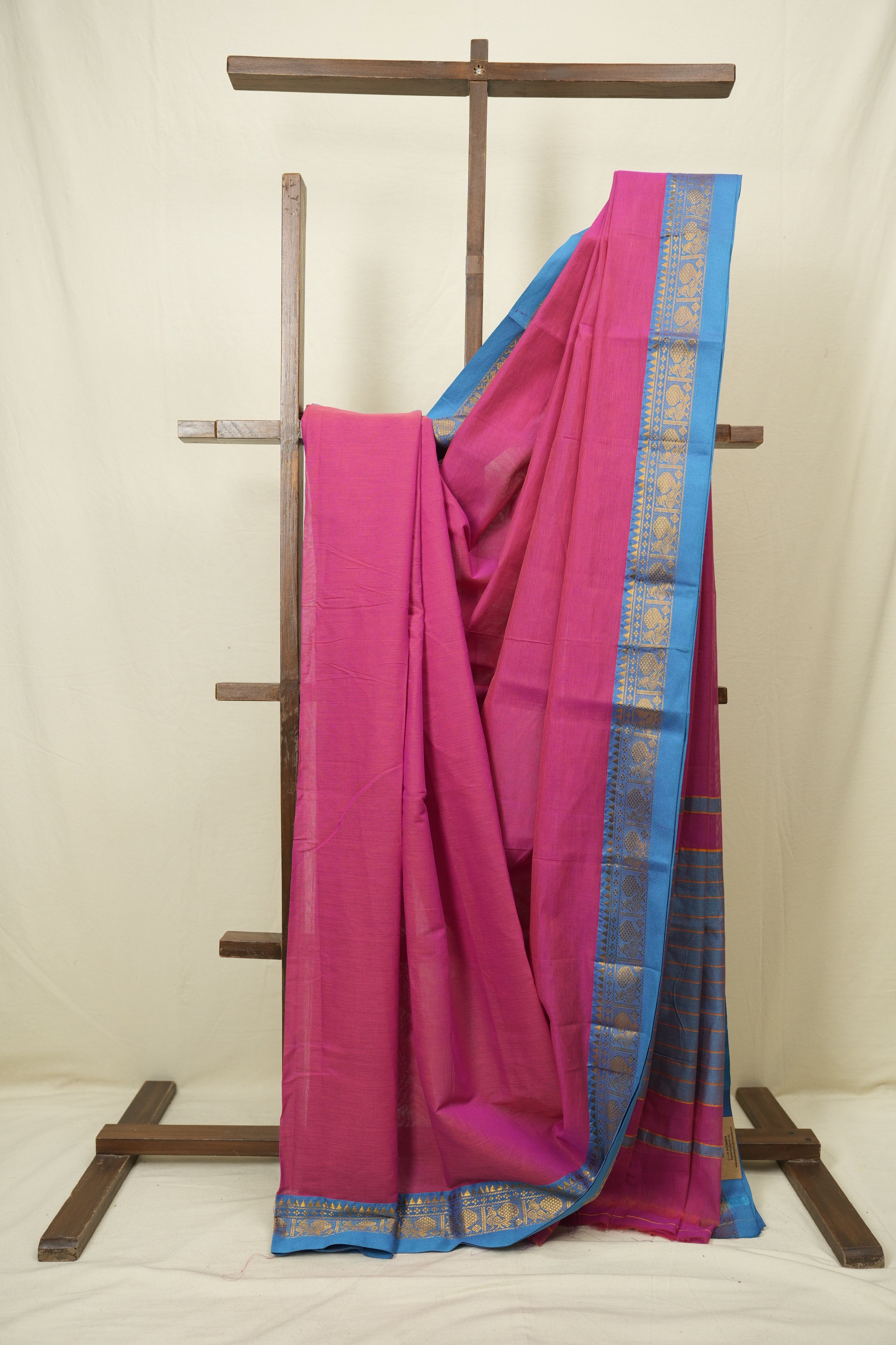 Two Tone Pink Narayan Peth Cotton Saree - SRTTPNPCS81