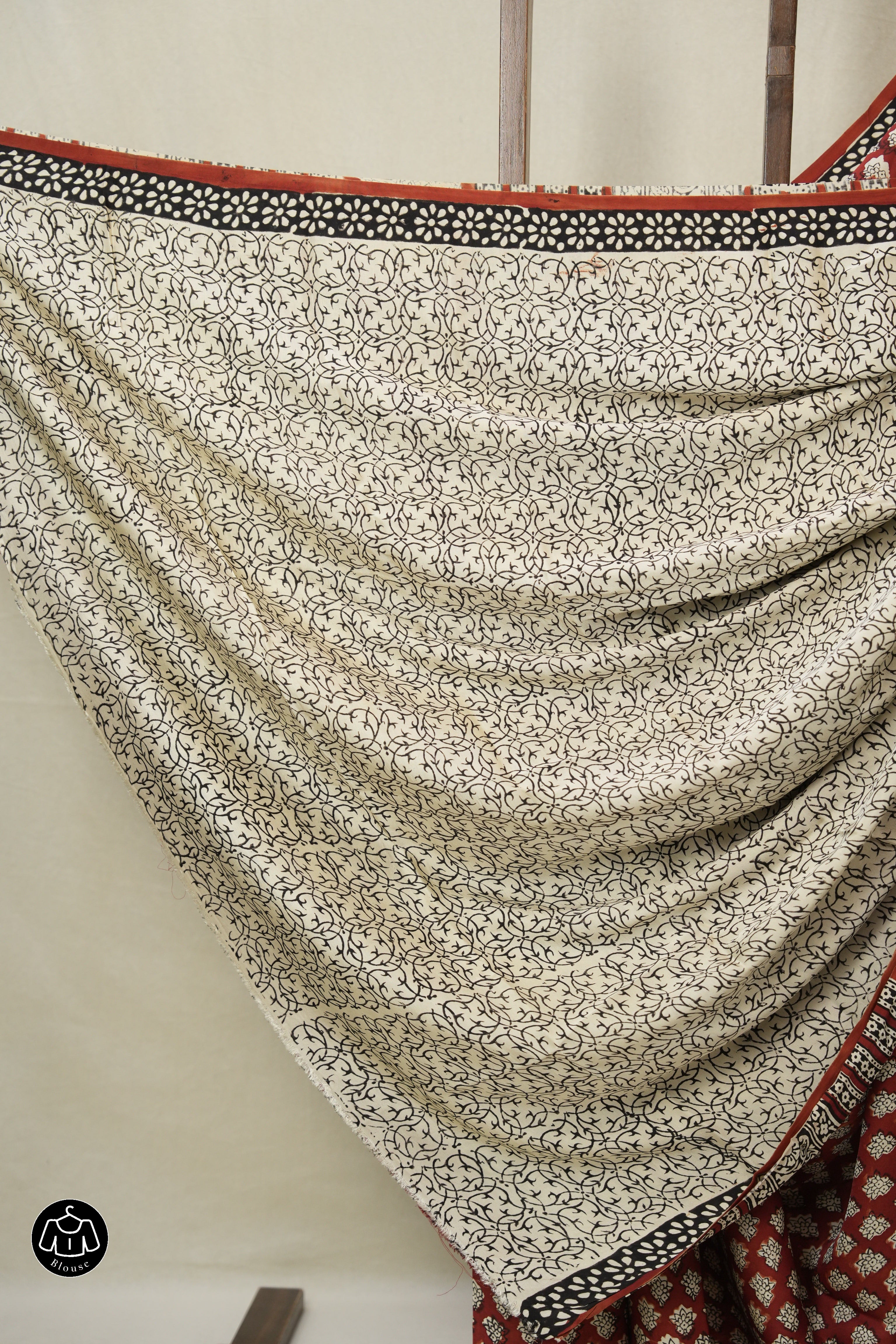 Maroon Print HBP Modal Silk Saree - SRMPMSS573