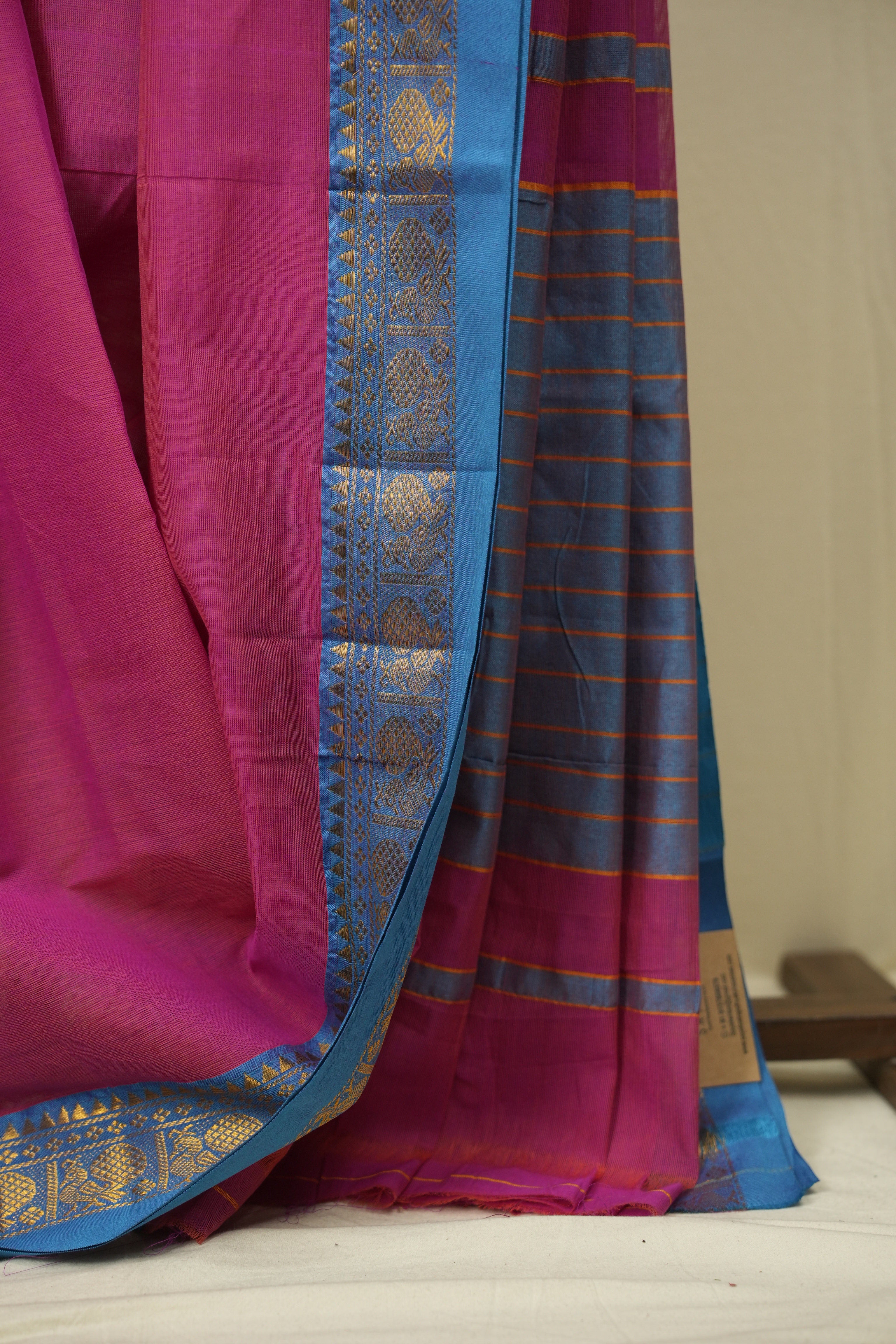 Two Tone Pink Narayan Peth Cotton Saree - SRTTPNPCS81
