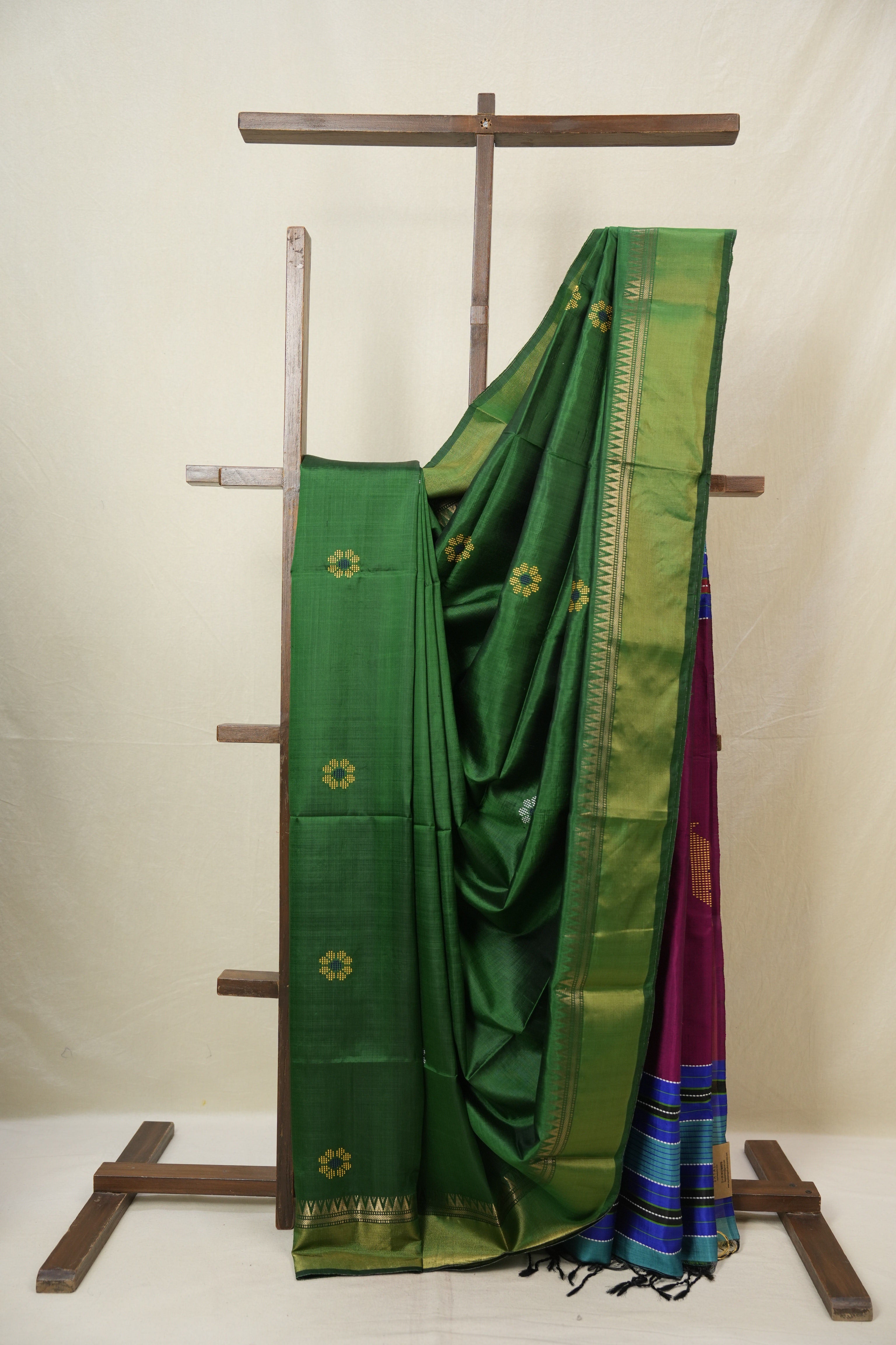 Green Mulberry Silk Saree - SRGMSS06