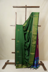 Green Mulberry Silk Saree - SRGMSS06