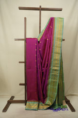 Magenta Gadwal Silk Saree - SRMGSS661