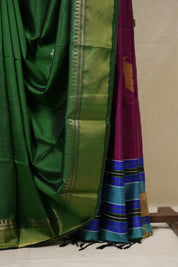 Green Mulberry Silk Saree - SRGMSS06