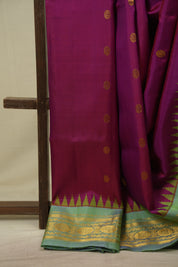 Magenta Gadwal Silk Saree - SRMGSS661