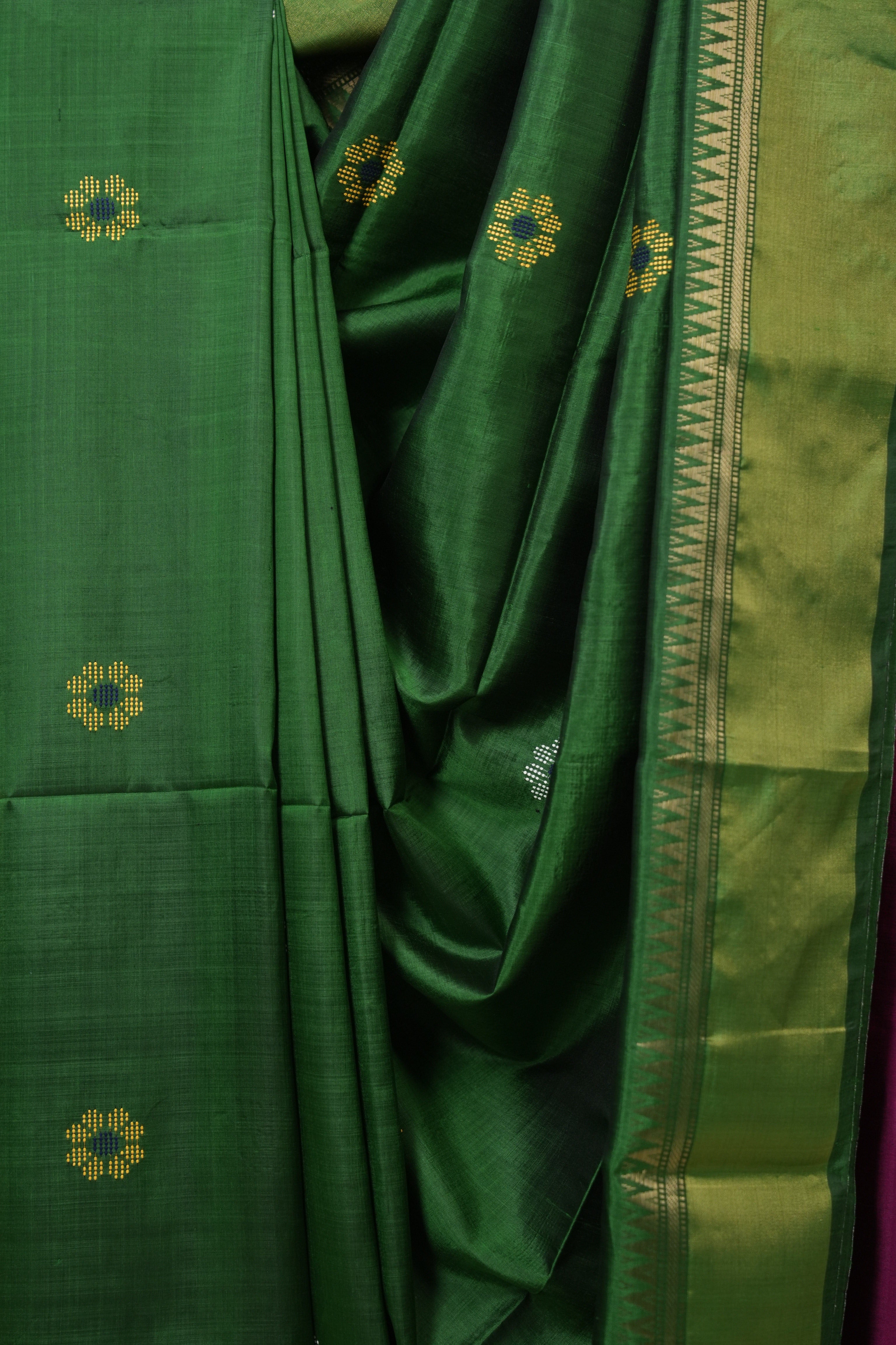 Green Mulberry Silk Saree - SRGMSS06