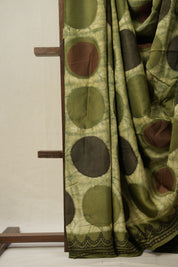 Cream Green HBP Modal Silk Saree - SRCGMSS496