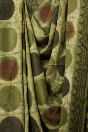 Cream Green HBP Modal Silk Saree - SRCGMSS496