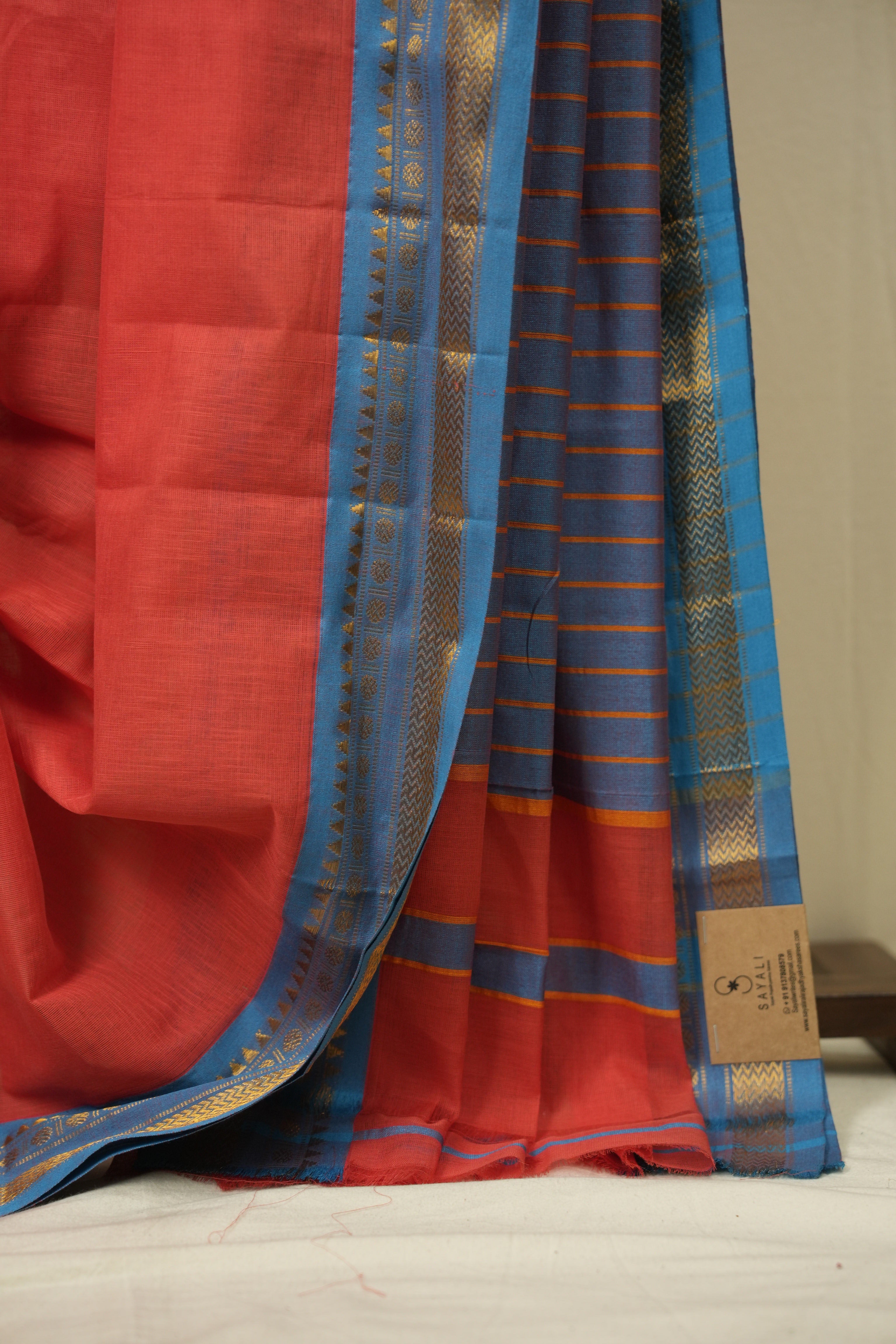 Peach Narayan Peth Cotton Saree - SRPNPCS82