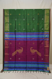 Green Mulberry Silk Saree - SRGMSS06