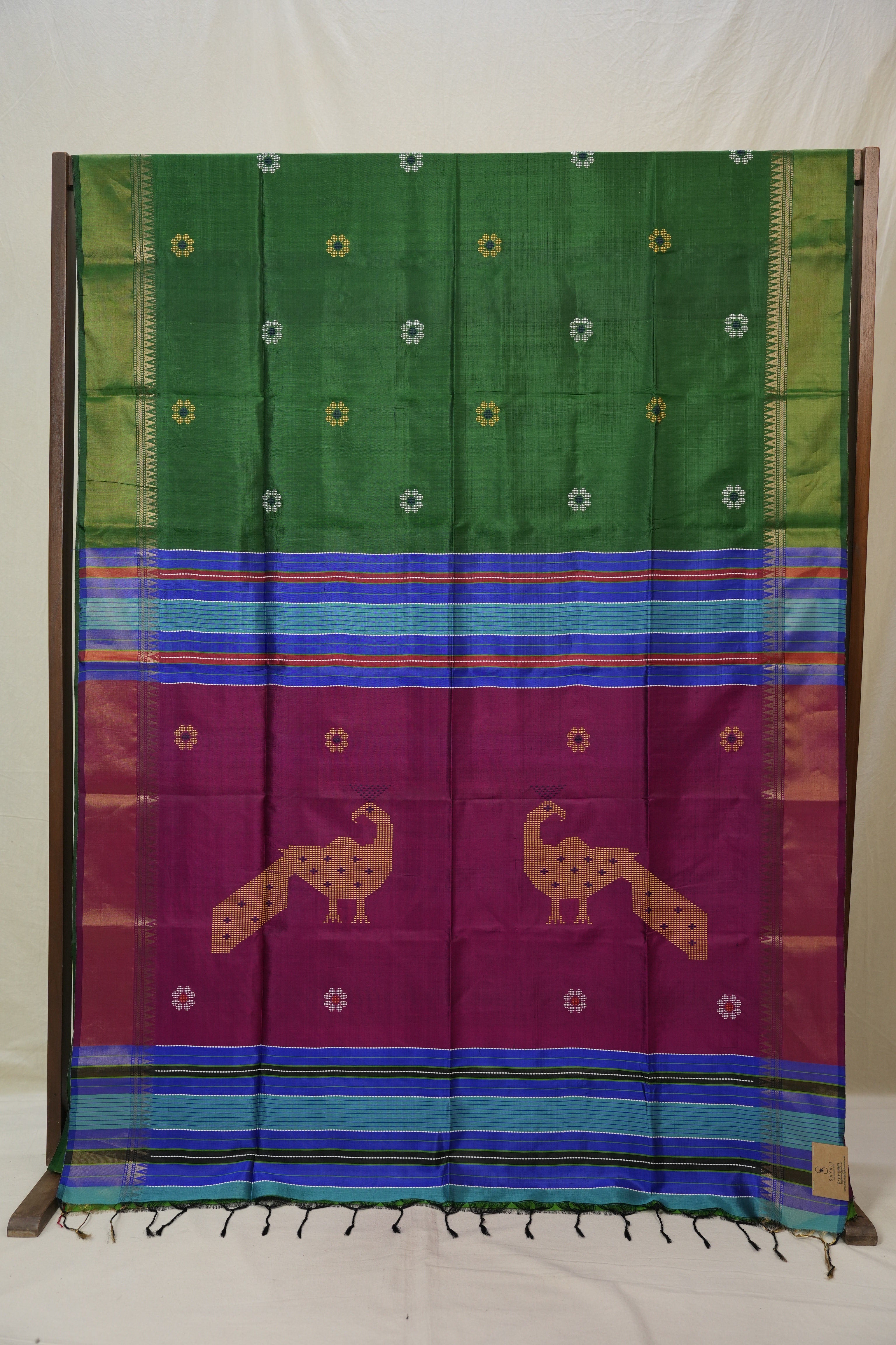 Green Mulberry Silk Saree - SRGMSS06