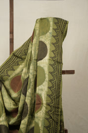 Cream Green HBP Modal Silk Saree - SRCGMSS496