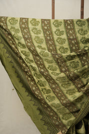 Cream Green HBP Modal Silk Saree - SRCGMSS496
