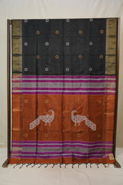 Black Mulberry Silk Saree - SRBMSS05