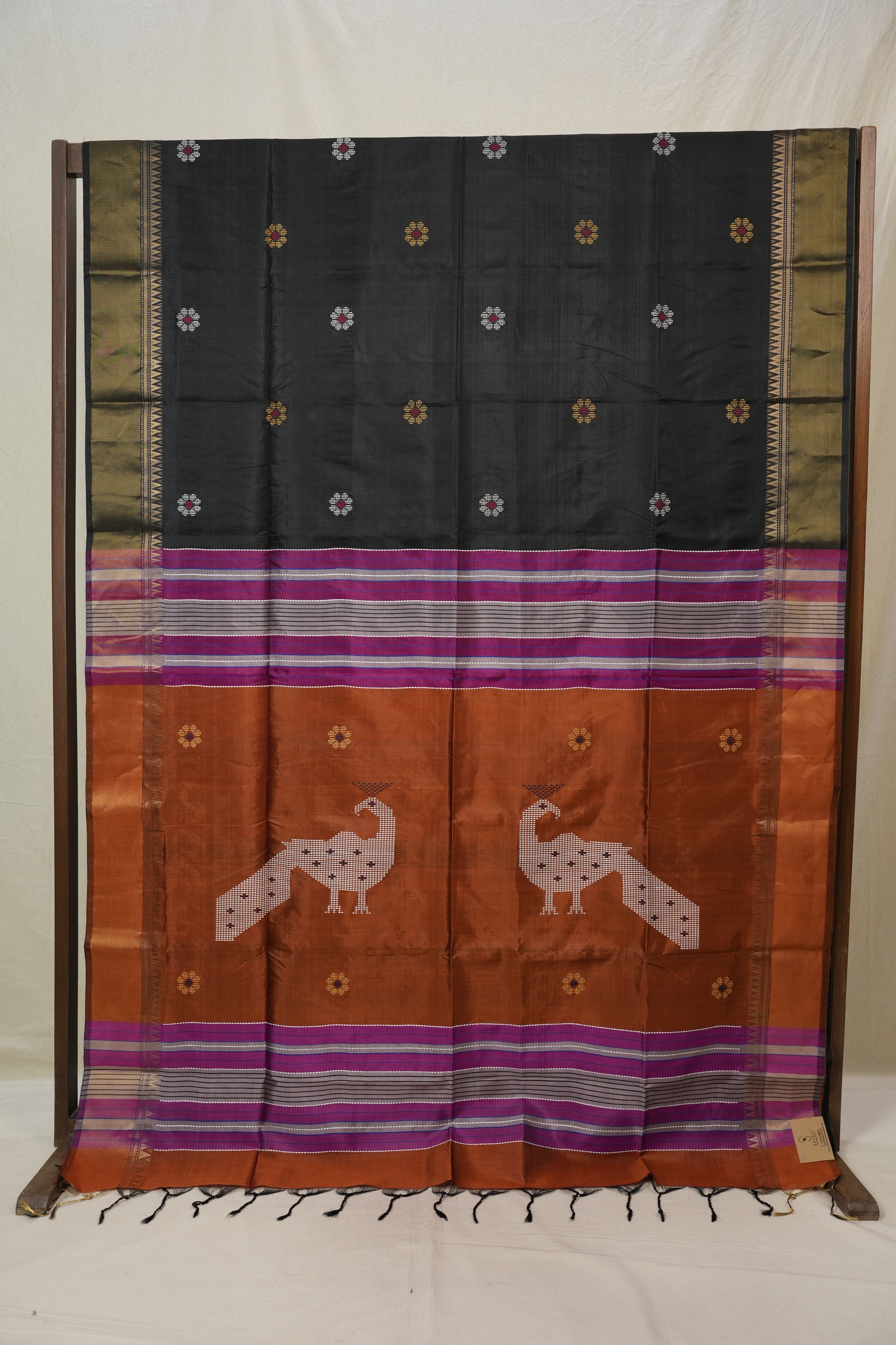 Black Mulberry Silk Saree - SRBMSS05