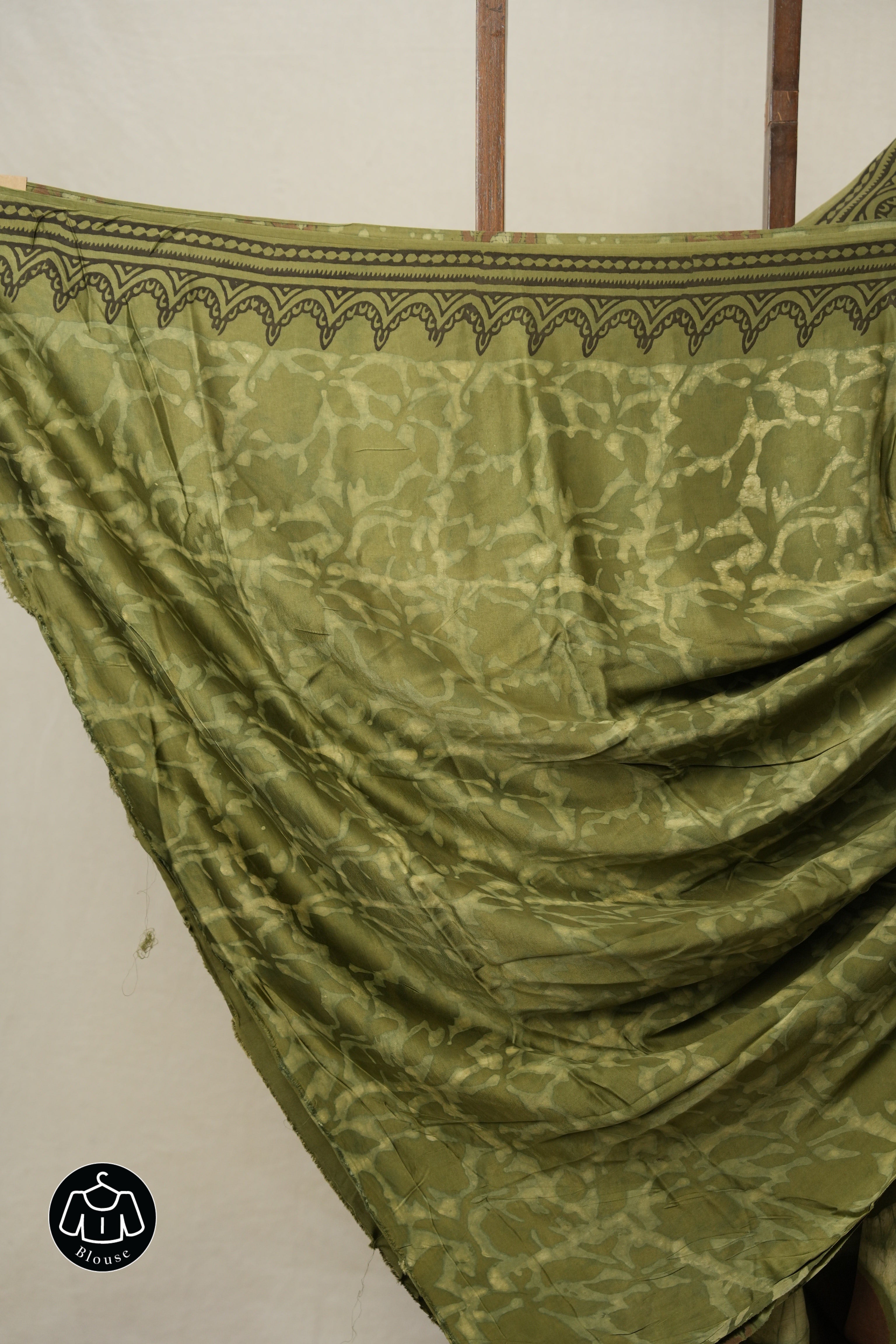 Cream Green HBP Modal Silk Saree - SRCGMSS496