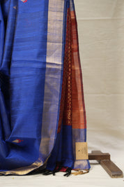 Blue Raw Silk Saree - SRBRSS826