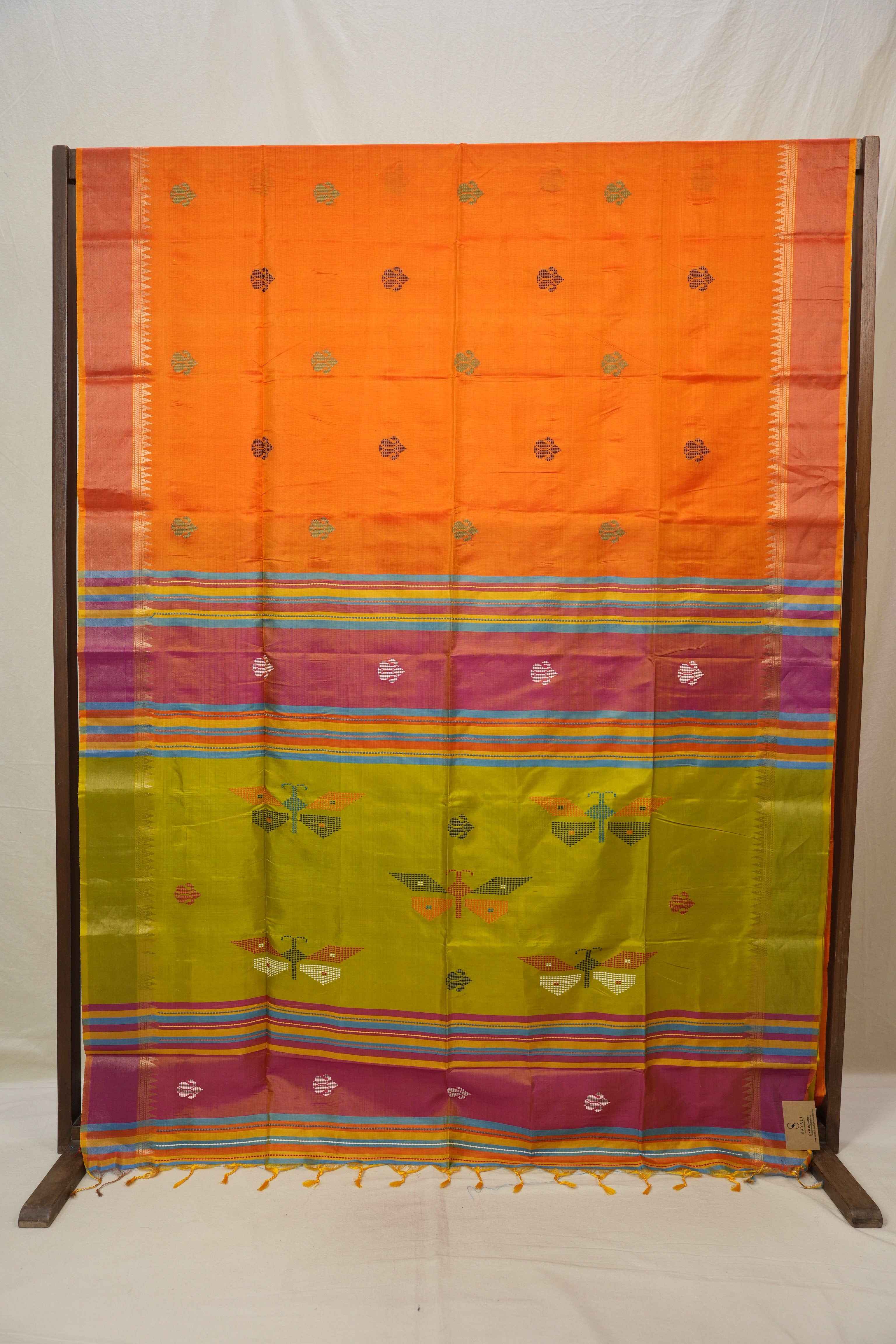 Orange Mulberry Silk Saree - SROMSS04