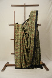 Green Cream HBP Modal Silk Saree - SRGCMSS498