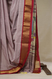 Lilac Cotton Paithani Saree - SRLCPS667