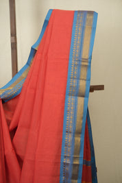 Peach Narayan Peth Cotton Saree - SRPNPCS82