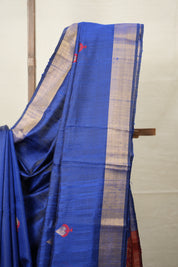 Blue Raw Silk Saree - SRBRSS826
