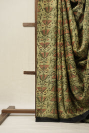 Green Cream HBP Modal Silk Saree - SRGCMSS498