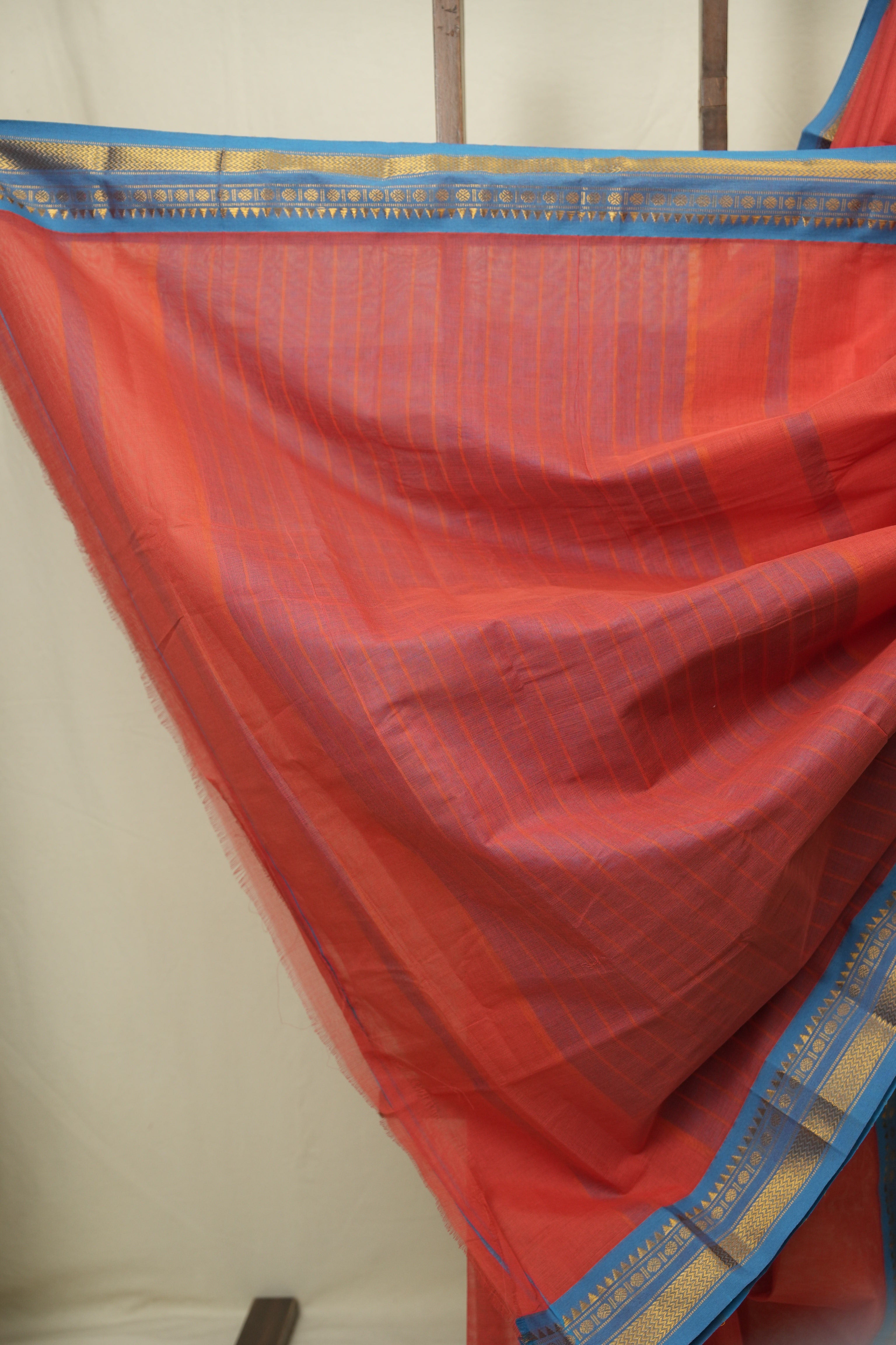 Peach Narayan Peth Cotton Saree - SRPNPCS82
