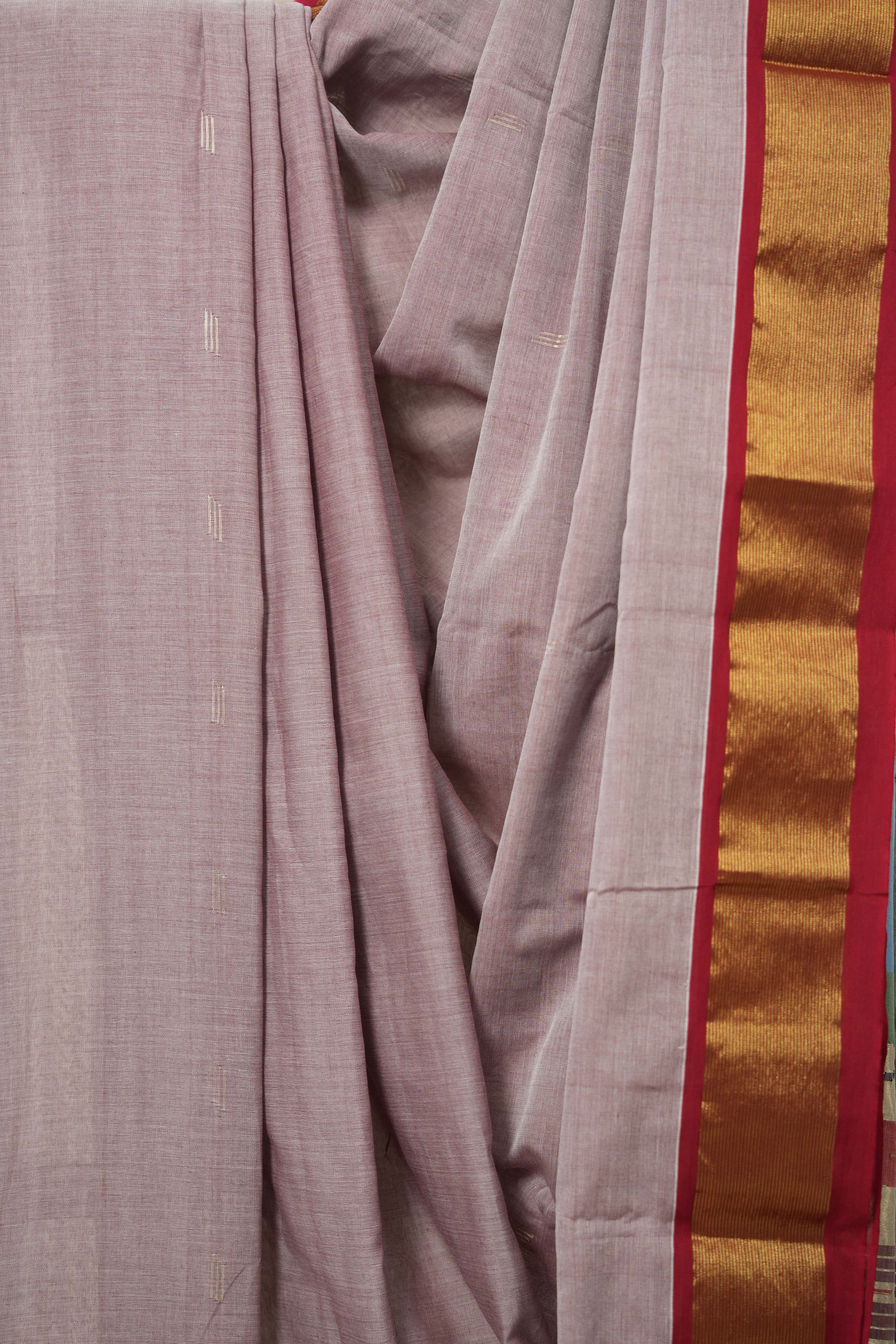 Lilac Cotton Paithani Saree - SRLCPS667