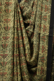 Green Cream HBP Modal Silk Saree - SRGCMSS498