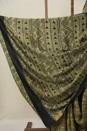 Green Cream HBP Modal Silk Saree - SRGCMSS498