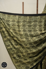 Green Cream HBP Modal Silk Saree - SRGCMSS498