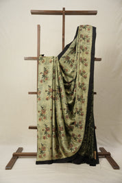 Cream Olive HBP Modal Silk Saree - SRCOMSS499