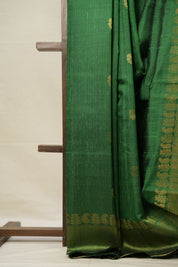 Green Raw Silk Saree - SRGRSS835