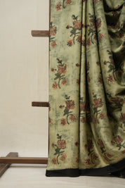 Cream Olive HBP Modal Silk Saree - SRCOMSS499