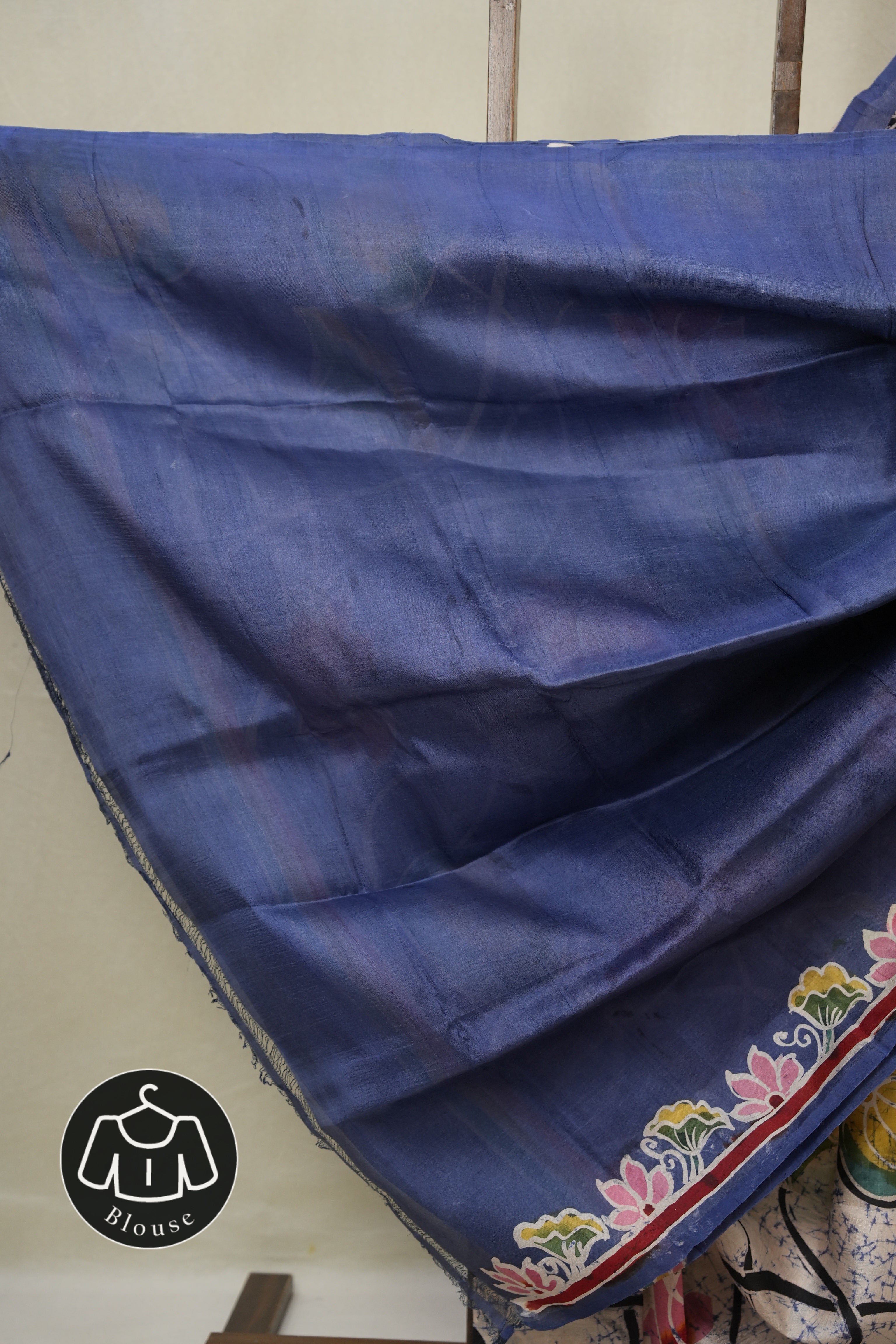 Peach Cream Batik Printed Tussar Silk Saree - SRPCPTSS046
