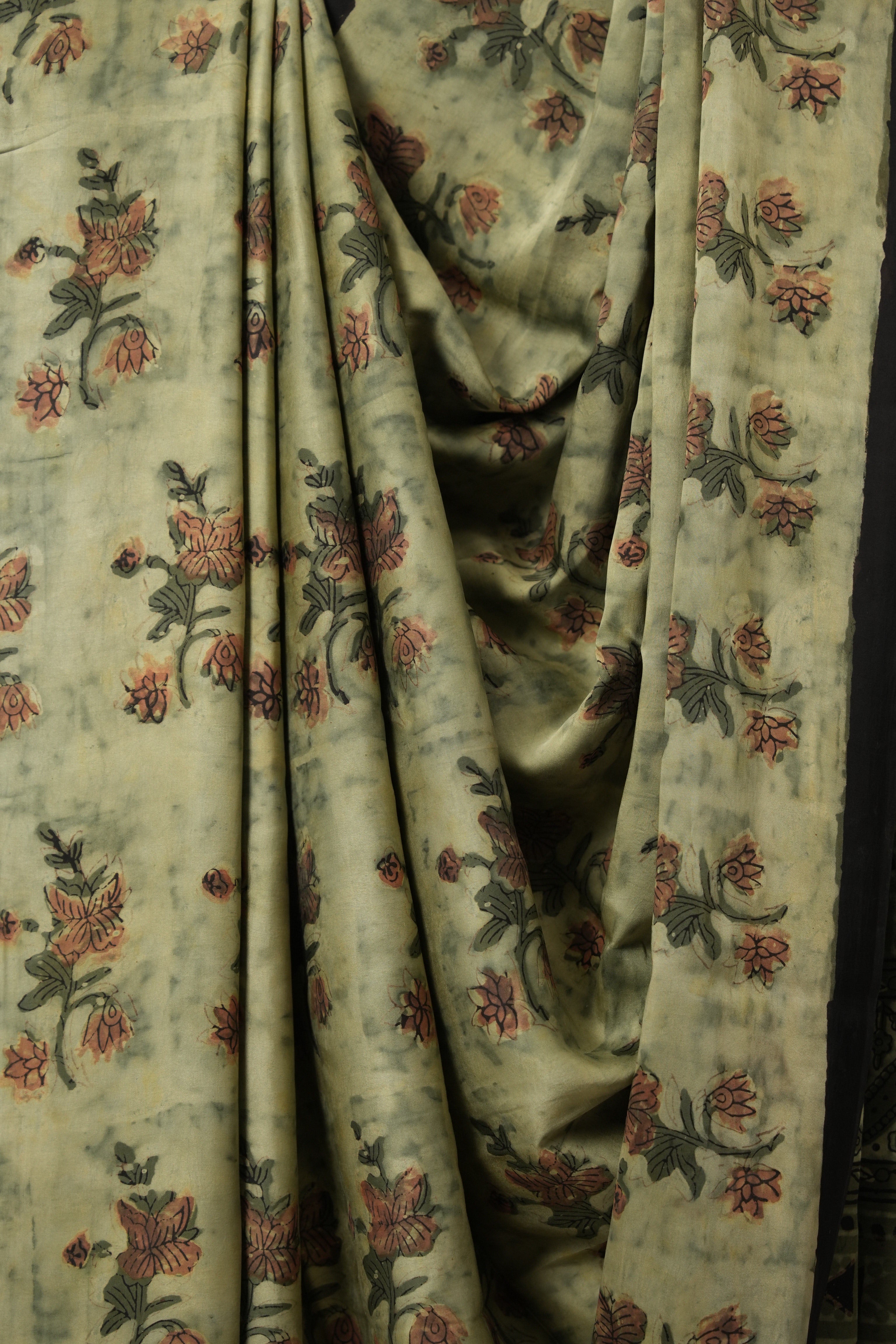 Cream Olive HBP Modal Silk Saree - SRCOMSS499