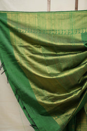 Green Raw Silk Saree - SRGRSS835