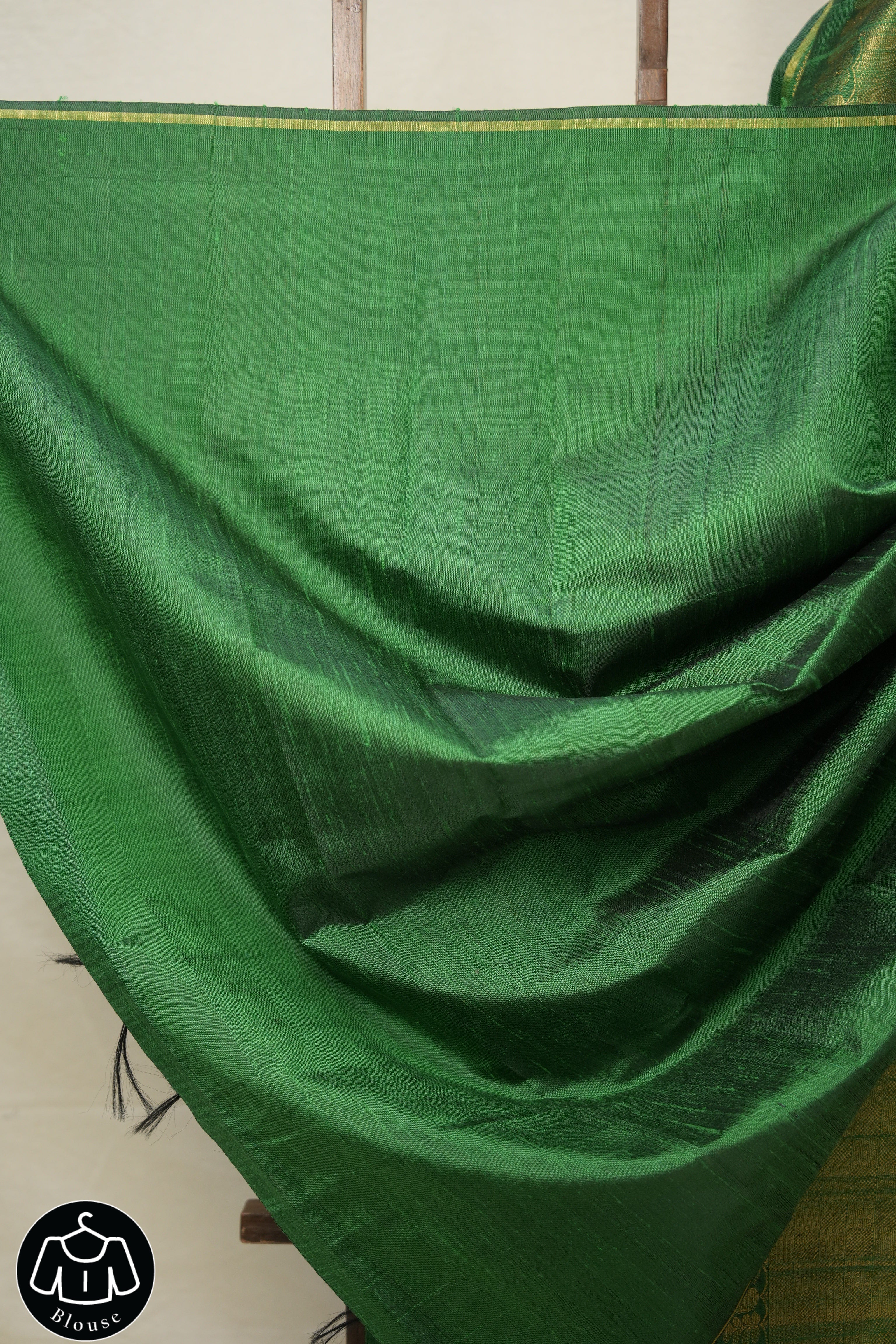 Green Raw Silk Saree - SRGRSS835