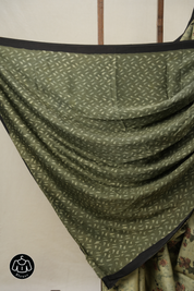Cream Olive HBP Modal Silk Saree - SRCOMSS499