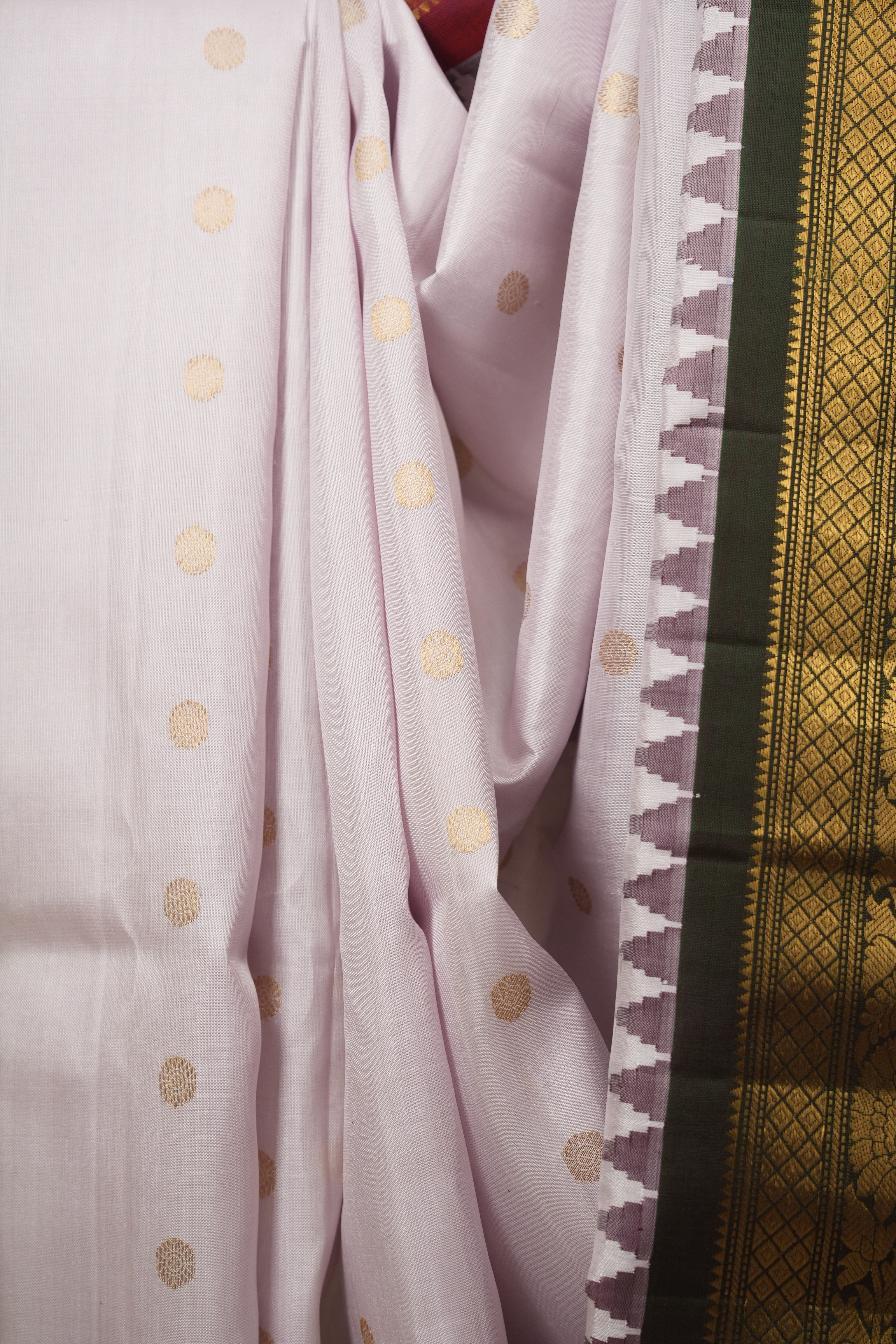 Light Lilac Gadwal Silk Saree - SRLLGSS658