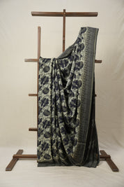 Cream Grey HBP Modal Silk Saree - SRCGMSS505