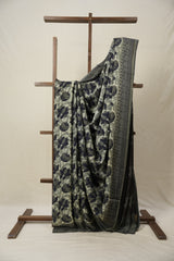 Cream Grey HBP Modal Silk Saree - SRCGMSS505